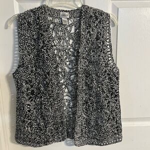 Chico's Black and White Crochet Women's Top